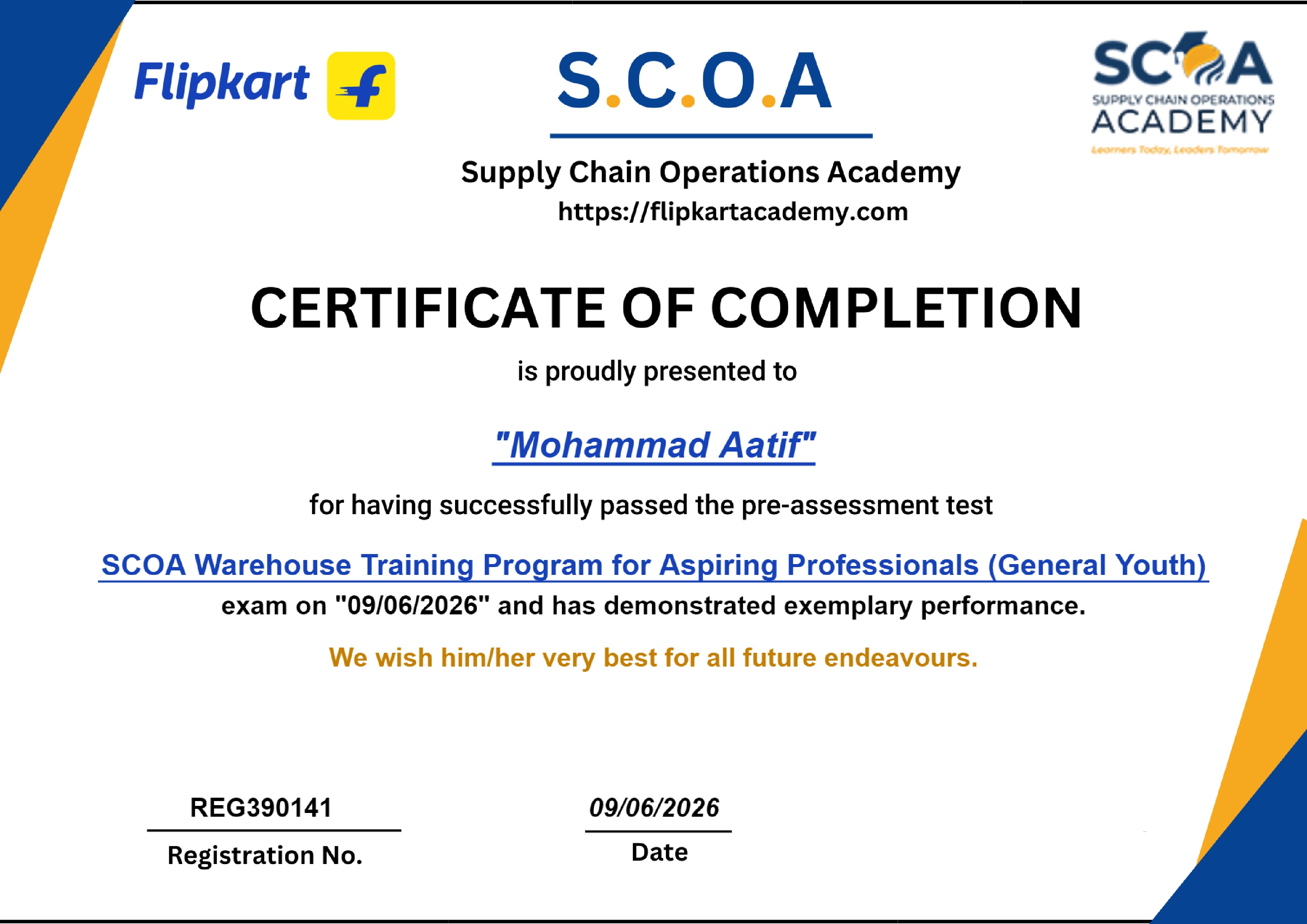 SCOA Warehouse Training Program for Aspiring Professionals